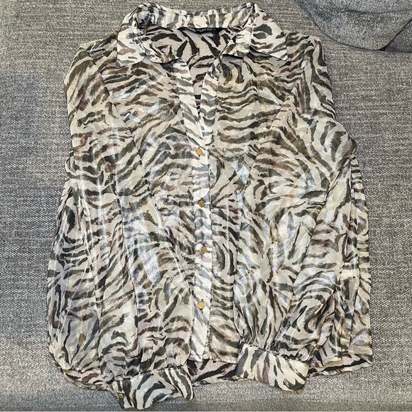 Zara Zebra Print Blouse - - Picture 1 of 3